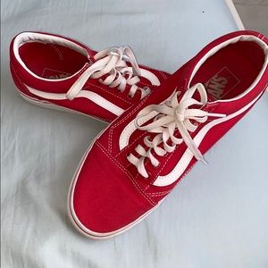 Red old skool vans